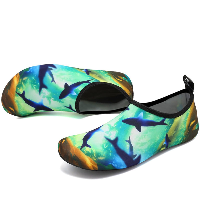 VIFUUR Water Sports Shoes Barefoot Quick-Dry Aqua Yoga Socks Slip-on for Men Women 4-5 Women/3-4 Men Ocean
