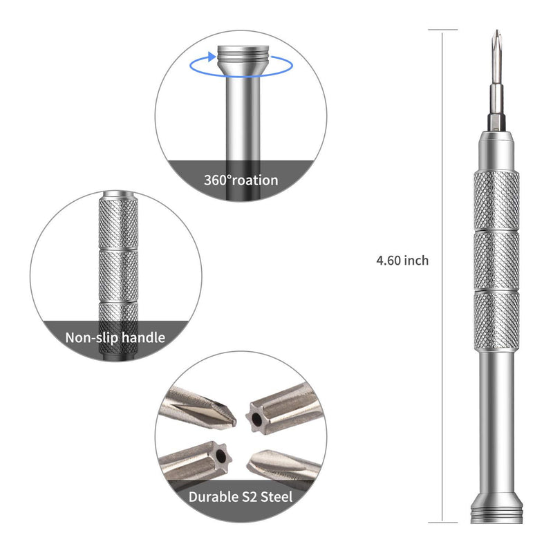 EasyTime Repair Tool Kit Compatible for PS4, Nintendo, Xbox one, 24 in 1 Triwing Screwdriver kit, T6 T8 T9 T10 Torx Gamebit Compatible for Switch Lite, Joycon, NES, SNES, GBA, 3ds, Gamecube, N64 24in1-Blue