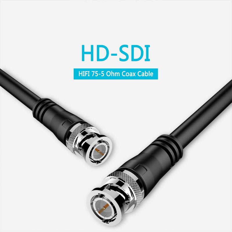 SDI Cable 33ft, Furui HD-SDI Cable 3G 75 Ohm Coax Cable 75-5 BNC to BNC Cable Copper Connectors Anti Oxidant 1080P for Video Security Camera CCTV Systems 33Feet