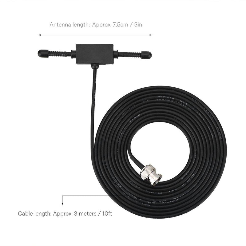 Fosa 10ft Mobile Full-Band Car Scanner Radio Antenna Glass Mount w/BNC Connector