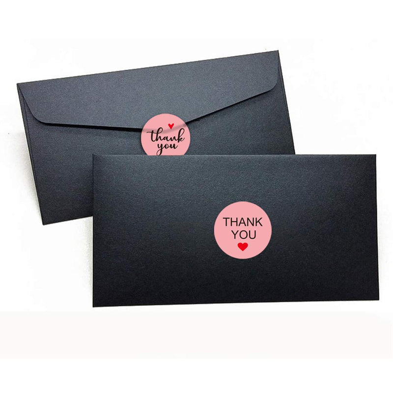 Thank You Stickers, 2 Pack Total 1000pcs 1 Inch Cute Stickers for My Orders Placed Shipping Boxes Small Business Supplies Gift Card Thank You Cool Stickers(Pink-Round, 1'')