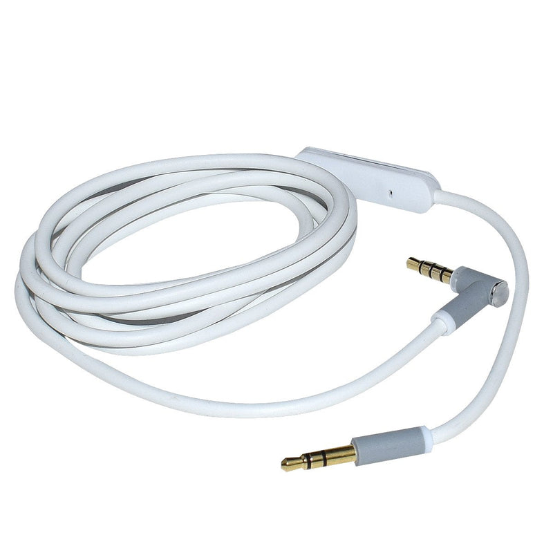 Replacement Audio Cable Cord Wire with in-line Microphone and Control Compatible with Beats Solo Solo 2 Solo 3 Studio Studio 3 Pro Detox Wireless Mixr Executive Pill (White)