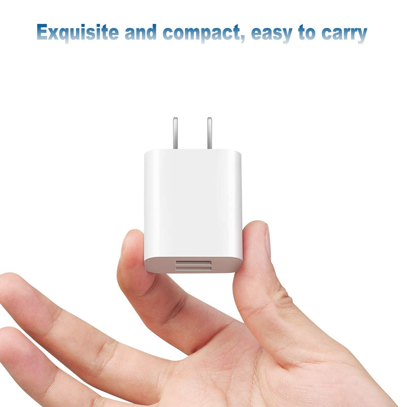 USB Wall Charger Block 2Pack Dual Port Cube Plug Power Charging Adapter Brick for Apple iPhone 11 Pro/XS Max/XR/X/8 Plus/7/6S/6/SE Box