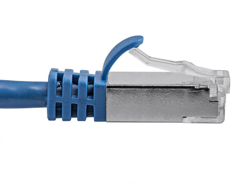Monoprice Cat7 Ethernet Patch Cable - 5 Feet - Blue | Network Internet Cord - Flexboot RJ45 Stranded 600Mhz S/FTP CMX Pure Bare Copper Wire 26AWG - Entegrade Series 5ft