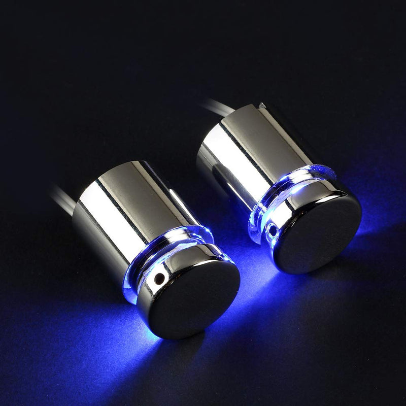 TOPNIKE LED Sign Standoffs 1"×1", Polished Chrome, Blue LED Standoff Sign Holder, for Glass, Acrylic and Other Transparent Plates, Pack of 4 LED Standoffs with 1 Power Supply.