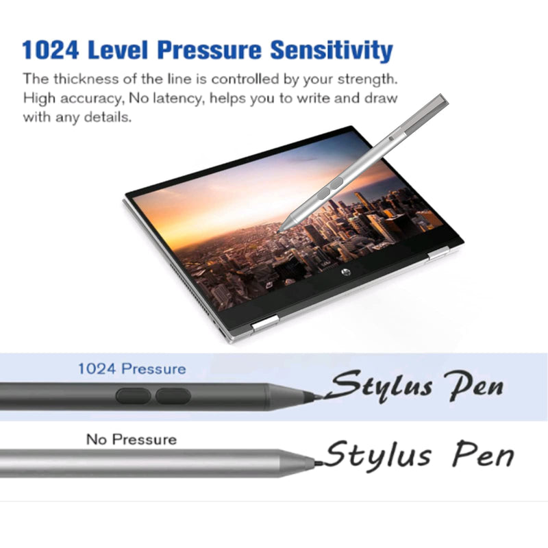 ﻿Stylus Pen for HP Pavilion x360 Touchscreen Laptop Pencil,HP Pavilion x360 11m-ad0 14M-ba0 14-cd0 15-br0;HP Envy x360 15-bp0,x360 15-cn0,X2 12-e0xx,X2 12g0xx;HP Spectre x360 13-ac0xx 15-blxxx Sliver