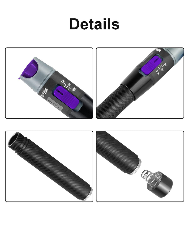 Moocci 2 Pcs Visual Fault Locator Kit Laser Fault Locator 30 MW 30KM with 2 Pcs 2.5mm Universal Connector FC Male to LC Female Adapter, Fiber Optic Source Tester for FC,SC,ST,LC