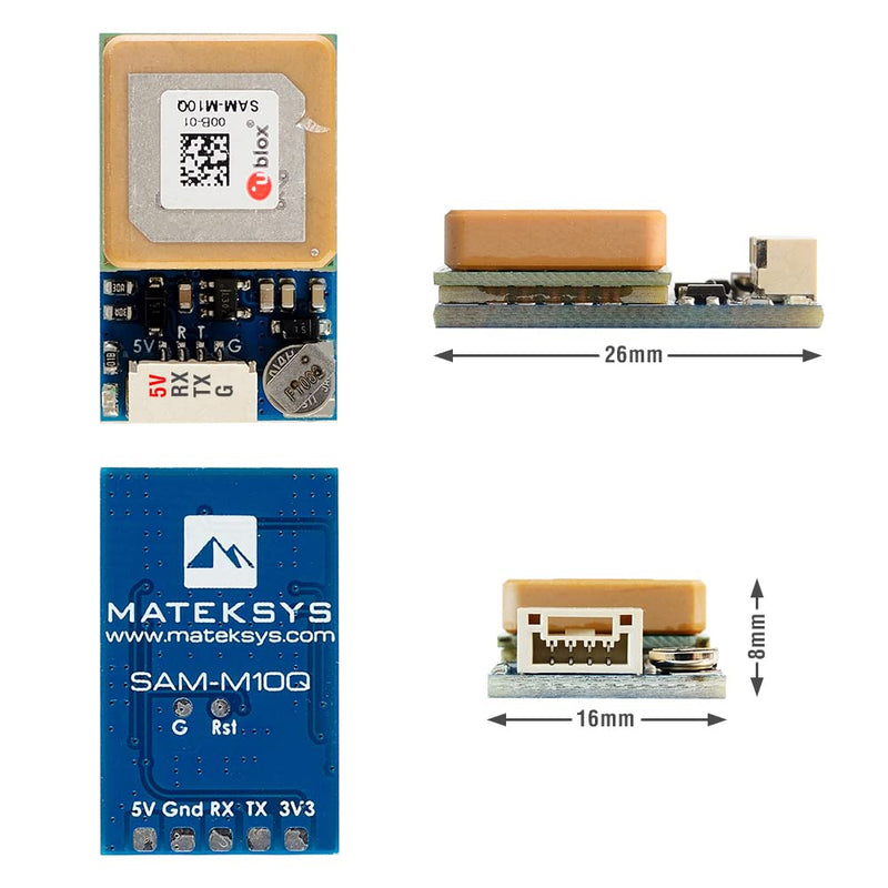 Matek SAM-M10Q GNSS Module,GNSS ublox SAM-M10Q Supports Concurrent Reception of Four GNSS (GPS, GLONASS, Galileo, and BeiDou) for RC Multirotor FPV Racing Drone …