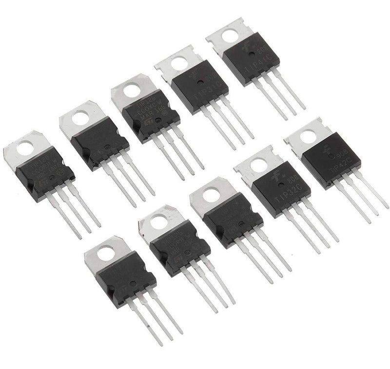 Bridgold 50pcs 10Types TIP Series Transistors Assortment Kit, Including TIP31 TIP32 TIP41 TIP42 TIP120 TIP121 TIP122 TIP125 TIP126 TIP127