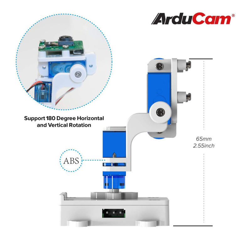 Arducam Upgraded Camera Pan Tilt Platform Compatible with Raspberry Pi, Nvidia Jetson Nano/Xavier NX