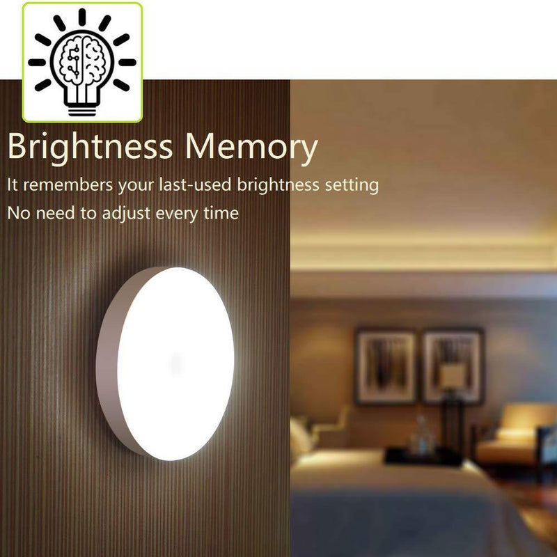 Mini Touch Light, RTSU Rechargeable Battery Operated Closet Lights Wardrobe Lights, Magnetic Stick-on Anywhere LED Night Light, Wireless Under Cabinet Lighting, Dimmable Tap Push Light Lamp (1 Pack) Ivory White-flat