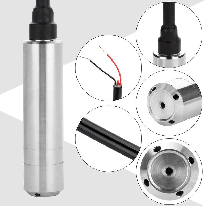 Liquid Level Sensor,DC24V 4 20mA Throw in Type Water Level Sensors, Anti Bending 0 5m Range Depth Input Liquid Level Transmitter,6m/19.7ft Input Liquid Level Transmitter