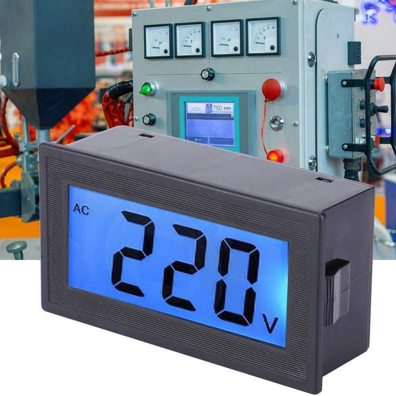 YB5135DB AC80-500V Two Wires Mini Digital Voltmeter Panel Two-wire LCD Display Digital Volt Panel Meter Voltage Monitor Tester Gauge with Digital LCD Blue Backlight Display