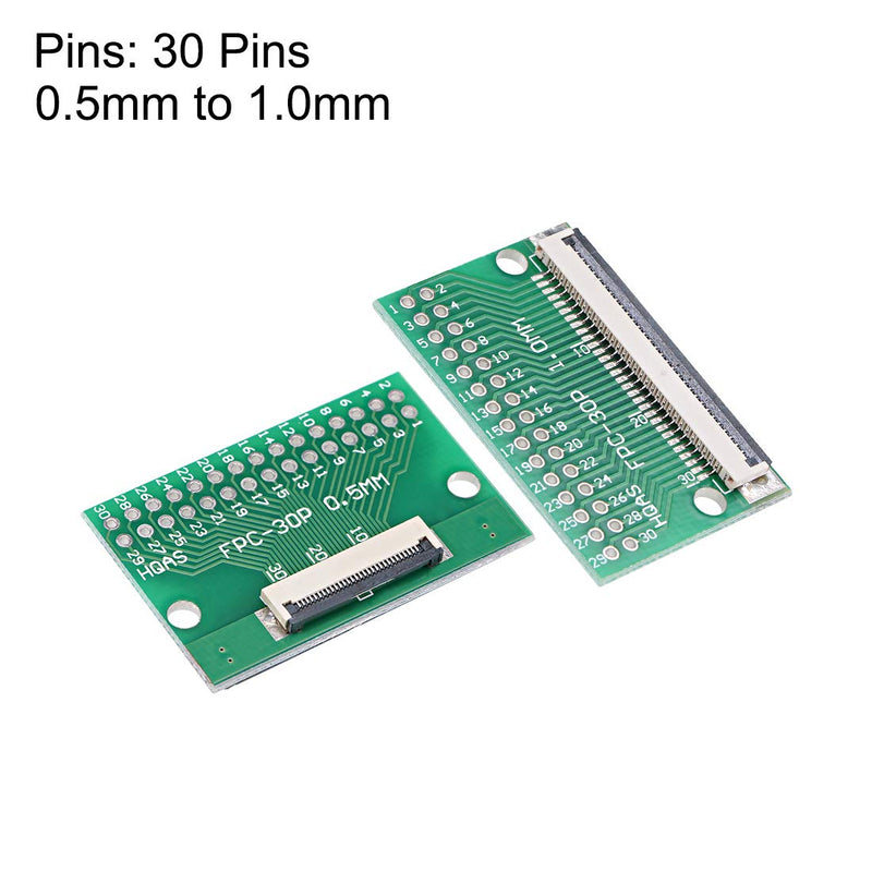 uxcell FFC FPC 30 Pin 0.5mm 1mm Pitch to DIP 2.0mm PCB Converter Board Couple Extend Adapter