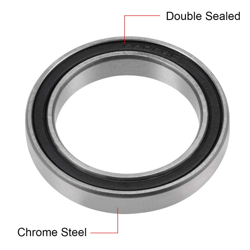 uxcell 6806-2RS Deep Groove Ball Bearing 30x42x7mm Double Sealed ABEC-3 Bearings 2-Pack