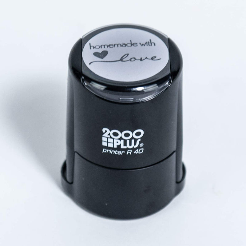 Homemade with Love Self-Inking R40 Round Stamp, 1 1/2" Diameter, Black Ink