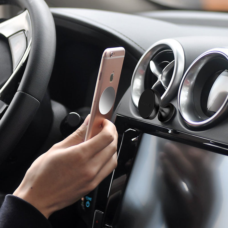 Metal Plate for Magnetic Car Mount - Tryone 4 Pack Disc with 3M Adhesive Compatible with Phone Magnets/ Cell Phone Automobile Magnet Cradles , No Logo or Hole, 2 Rectangle 2 Round, Black&Silver