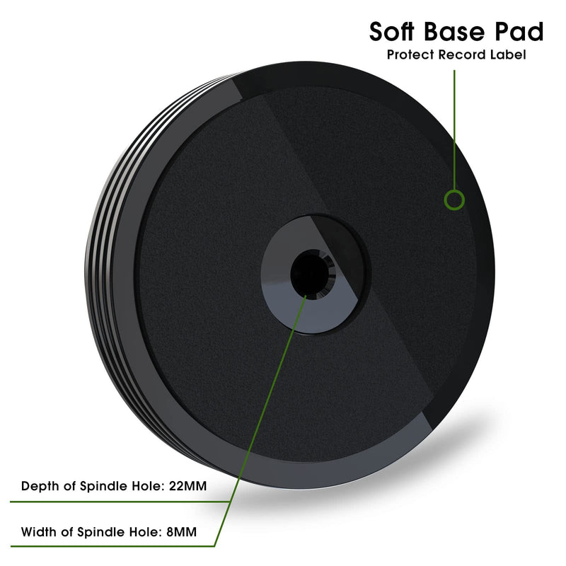 Record Weight Stabilizer,60Hz Vinyl Turntable Clamp, 60HZ 280g LP Disc Stabilizer Turntable Disc with Bubble Leveling for Vibration Balanced (Black,60HZ)
