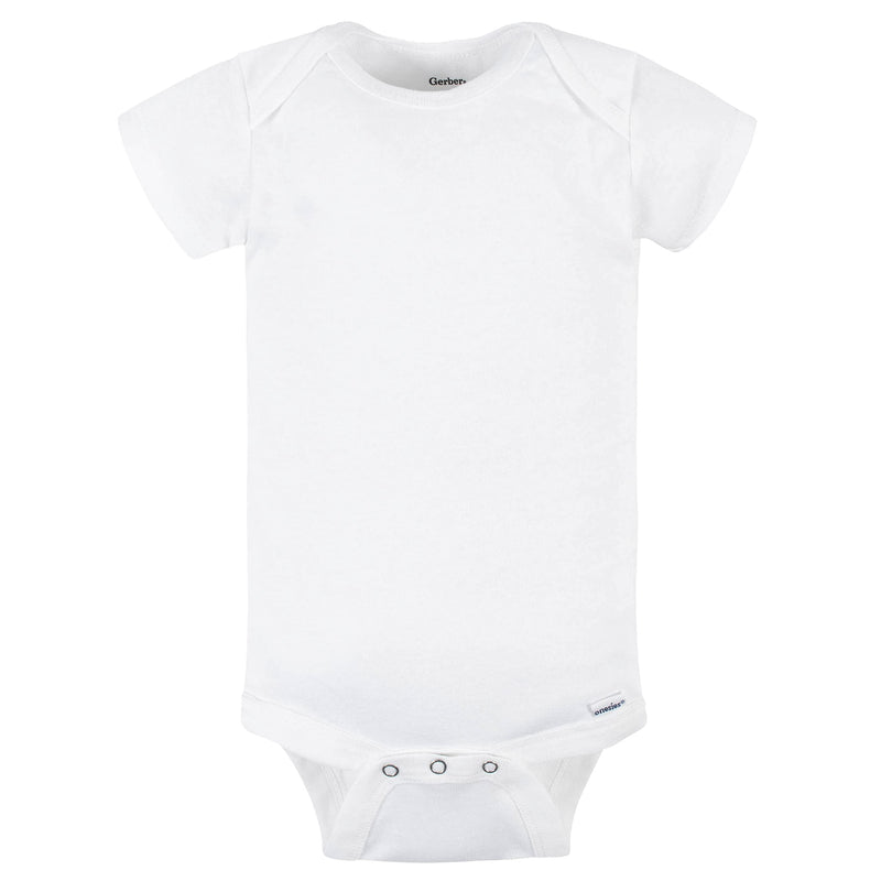 Gerber unisex-baby 5-pack Solid Onesies Bodysuits 0-3 Months White