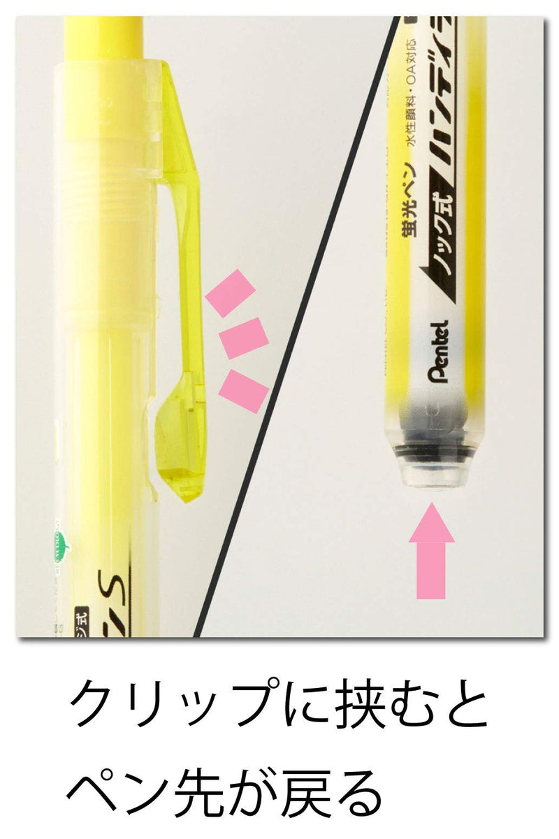 Pentel Knock Highlighter, Handy Line, 5 Color Set (SXNS15-5)