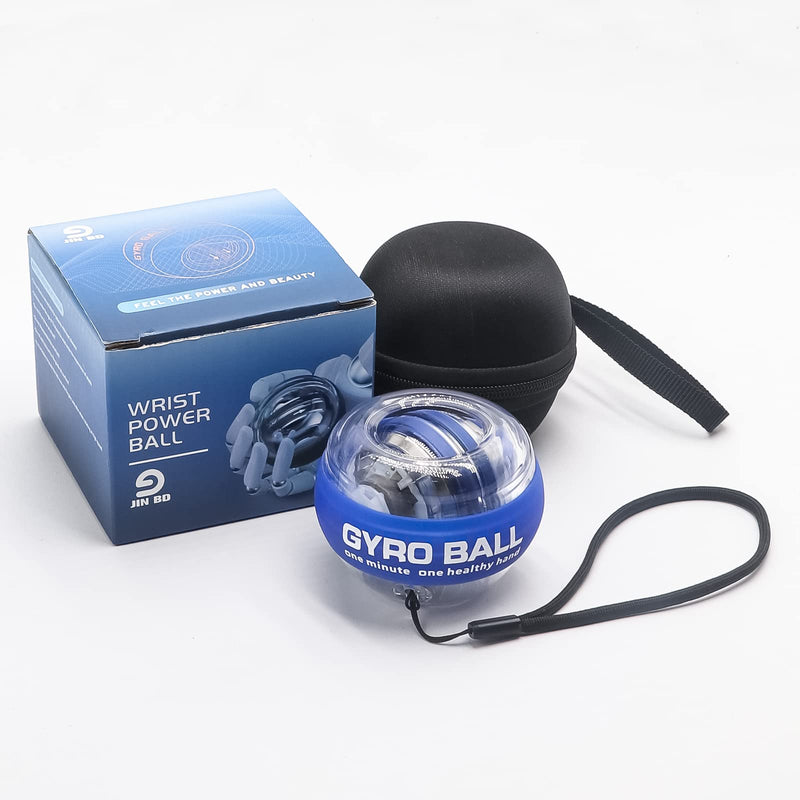 JIN BD Wrist Trainer Ball Auto-Start Wrist Strengthener Gyroscopic Forearm Exerciser Gyro Ball for Strengthen Arms, Fingers, Wrist Bones and Muscles BLUE