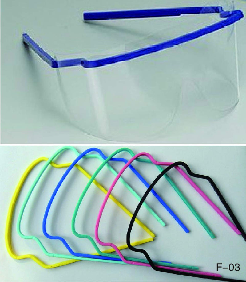 SDent 1 Pack 20 Sets Disposable Dental Eye Shield Eye Mask Safety Glasses Mask Eyes Guard 1 Frame+1 Shield/Set 4 Colors