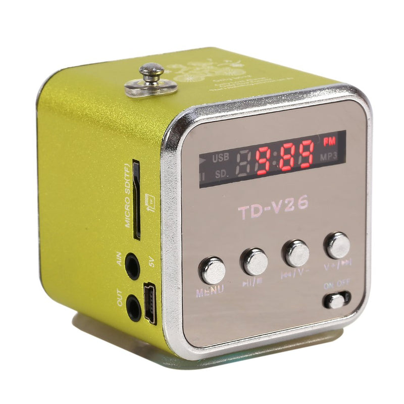 Eboxer Portable Mini Speaker Music Player FM Radio Stereo Speaker Support TF Card and U Disk, Brief Design, Perfect Mini Speaker for Room Bike Car for Phone/Tablet/Computer (Green)