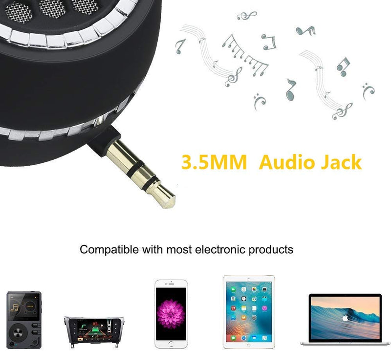 Mini Portable Speaker, 3W Mobile Phone Speaker Line-in Speaker with Clear Bass 3.5mm AUX Audio Interface, Plug and Play for iPhone, iPad, iPod, Tablet, Smartphone