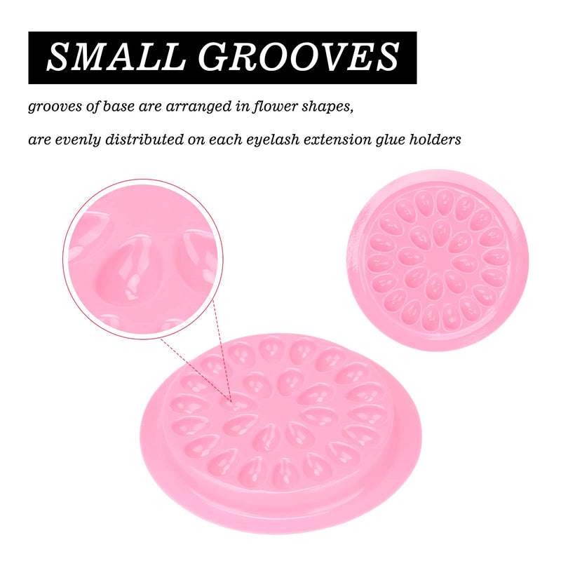 100PCS Flower Pallet Pad, False Eyelashes Extension Holder Plastic Pallet Pads for Eyelash Extensions (Baby Pink) 100PCS Baby Pink