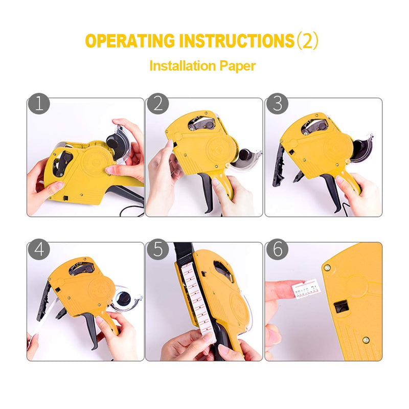 ASIBT MX5500 EOS Yellow 8 Digits Pricing Gun Kit with 7,000 Labels & Spare Ink