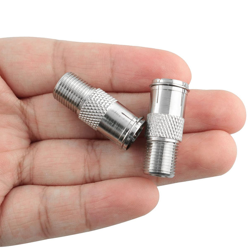 Ruiwaer 6pcs F Type Male to Female Quick Connector Coaxial Adapter Quick Push On Adapter, Silver