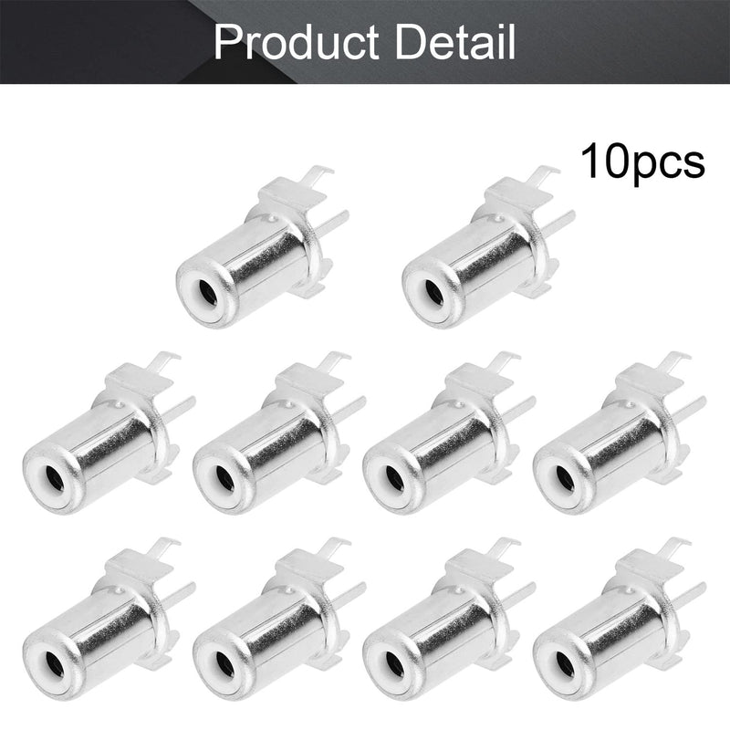 Fielect 10Pcs RCA Female Jack 3 Pin PCB Mounted AV Concentric Outlet 1 RCA Female Socket Connector Stereo Audio Video Jack