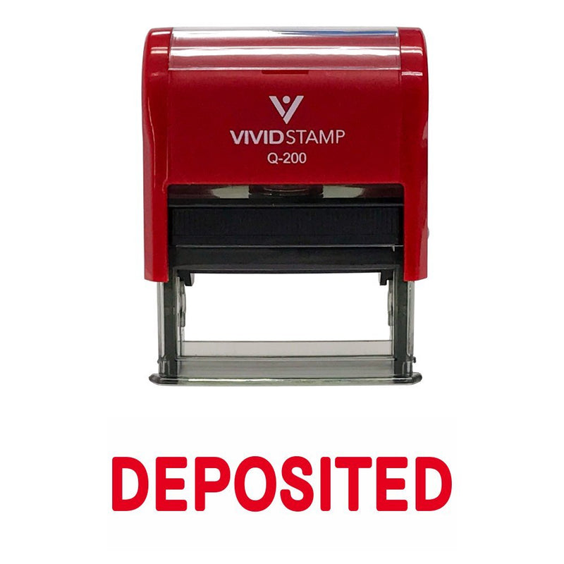 DEPOSITED Self Inking Rubber Stamp (Red Ink) Medium