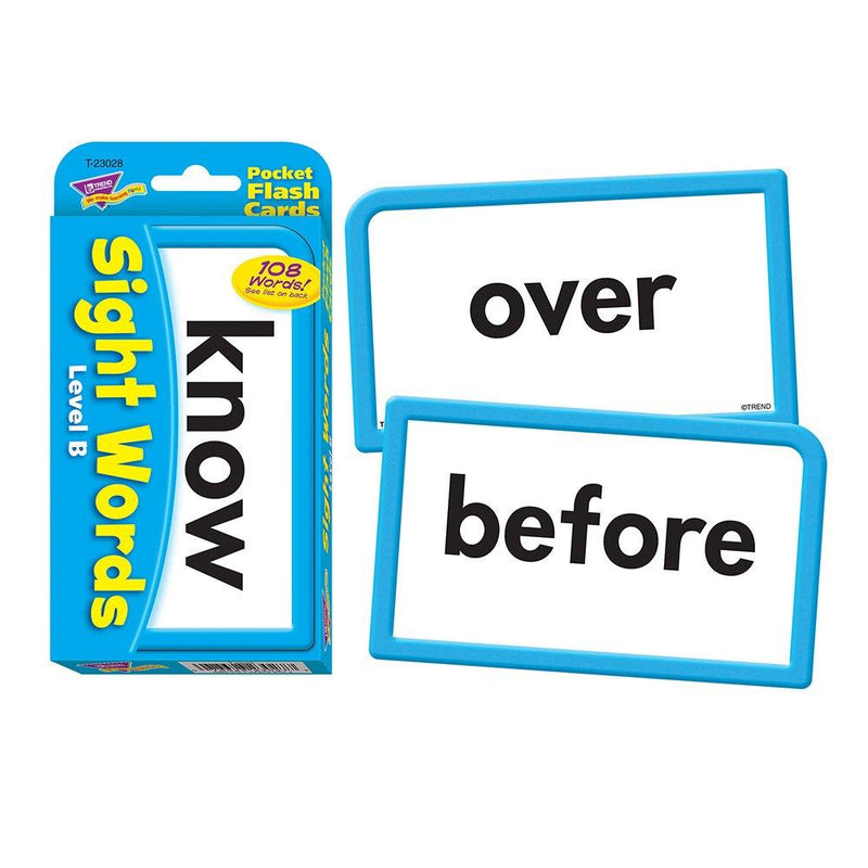 TREND ENTERPRISES, INC. Sight Words Level B Flash Cards, 3.1" x 5.3", count of 56