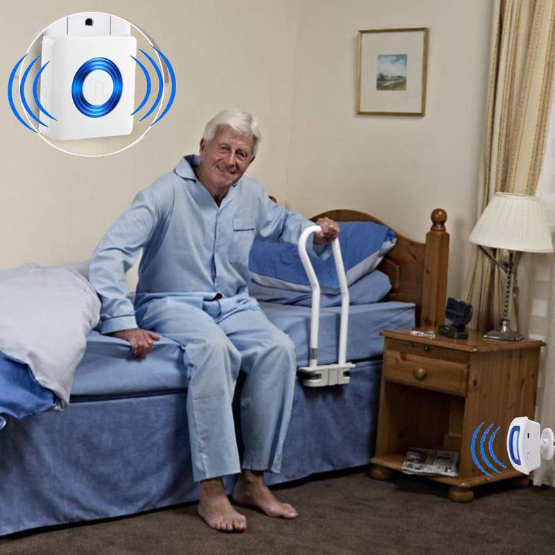 EverNary Wireless Motion Sensor and Pager Bed Alarm and Fall Prevention for Elderly Kids Home (2 Motion Detector +1 Receiver) 1 Receiver + 2 Motion Sensor