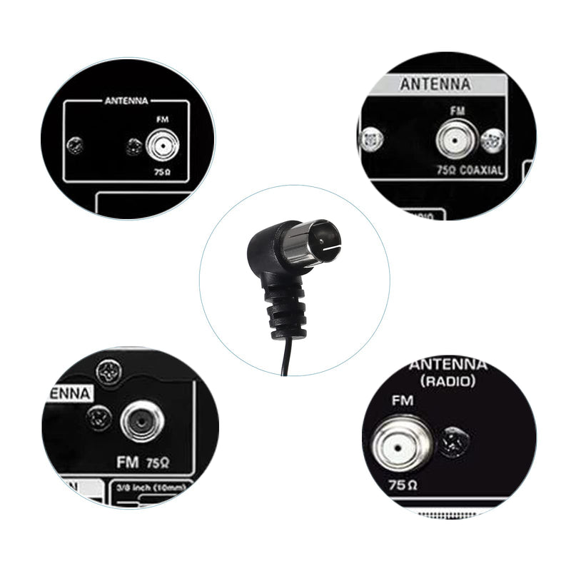 AEDIKO FM Antenna for Indoor Stereo Receiver 75 Ohm FM Radio Antenna with Adapter for Pioneer Onkyo Yamaha Marantz Bose Wave Music System Indoor Digital HD Radio FM Radio Bluetooth Stereo Receiver