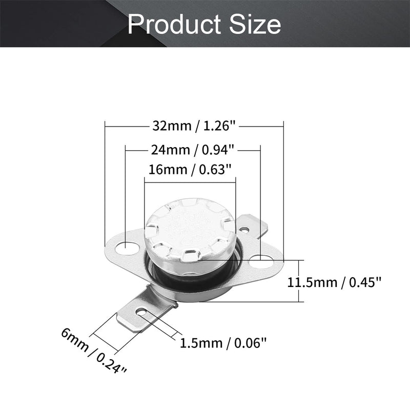 Fielect 5Pcs KSD301 Thermostat 70Â°C/158Â°F Normally Closed N.C Snap Disc Limit Temperature Control Switch Microwave Thermostat Thermal 70C 5Pcs