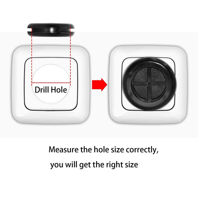Flyshop 1-3/16" (30mm) ID 1-1/2" (38mm) Drill Hole, Hole Grommets Synthetic Rubber Grommets Wire Protection Firewall Hole Plug, Round, 4-Pack 1-1/2" (Drill Hole Size)