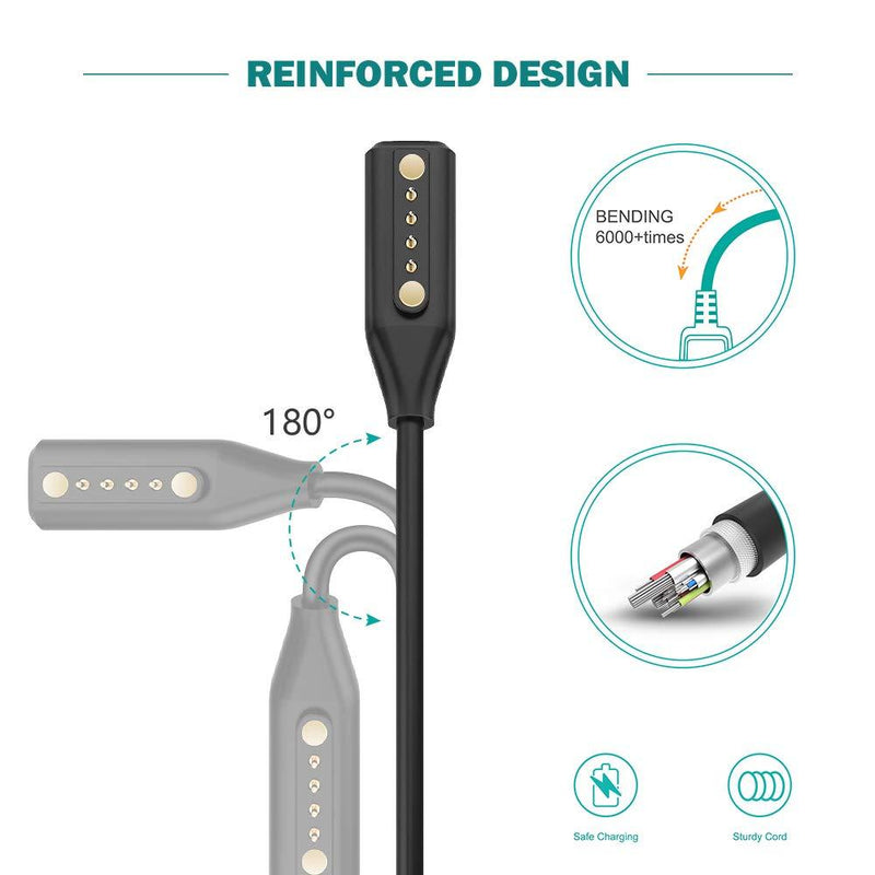 TUSITA [2-Pack] Charger Compatible with Bose Frames Alto S/M M/L, Bose Frames Rondo, Bose Frames Soprano, Bose Frames Tenor - USB Magnetic Charging Cable 3.3ft 100cm - Audio Sunglasses Accessories