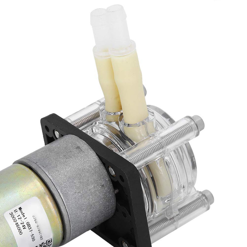 Peristaltic Pump DC Dosing Pump DC DIY Peristaltic Liquid Pump Dosing Head SelfPriming Stainless Steel Wheel Frame PC Transparent (24V)