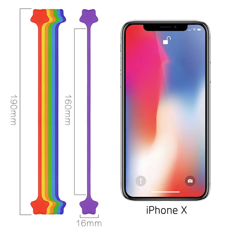 Fironst 14 Pack Reusable Silicone Magnetic Cable Ties, Magnetic Twist Ties for Bundling and Organizing, Holding Stuff, USB Charging Cords, Fridge Magnets, Cord Keeper Winder, or Just for Fun 14-Pack