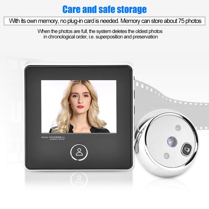 Digital Door Viewer, 3 inches TFT LCD Screen HD Smart Peephole Visual Doorbell with 1MP IR Night Vision Camera, Easy to Use, for Home Security (2) 2