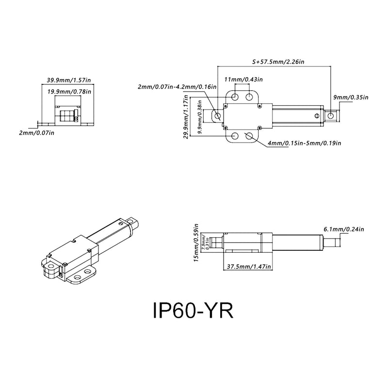Linear Actuator, 4" Stroke Micro Linear Actuator, 12V DC Built in Limit Switch, Mini Electric Linear Actuator Motor for Home Appliances/Automotive, Low Noise and Short Circuit(Stroke 100mm-8mm/s-70N)