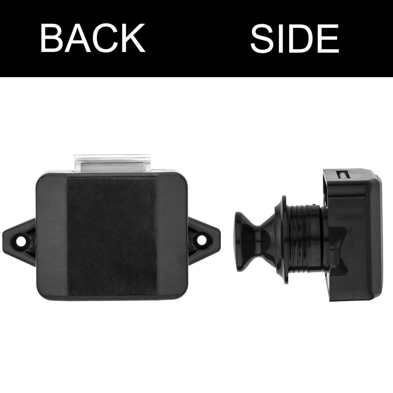 OCGIG 5 PCS Push Button Latch Cabinet Door Catch Keyless Cupboard Locks for RV Motorhome Camper Caravan(Black) Black-5PCS