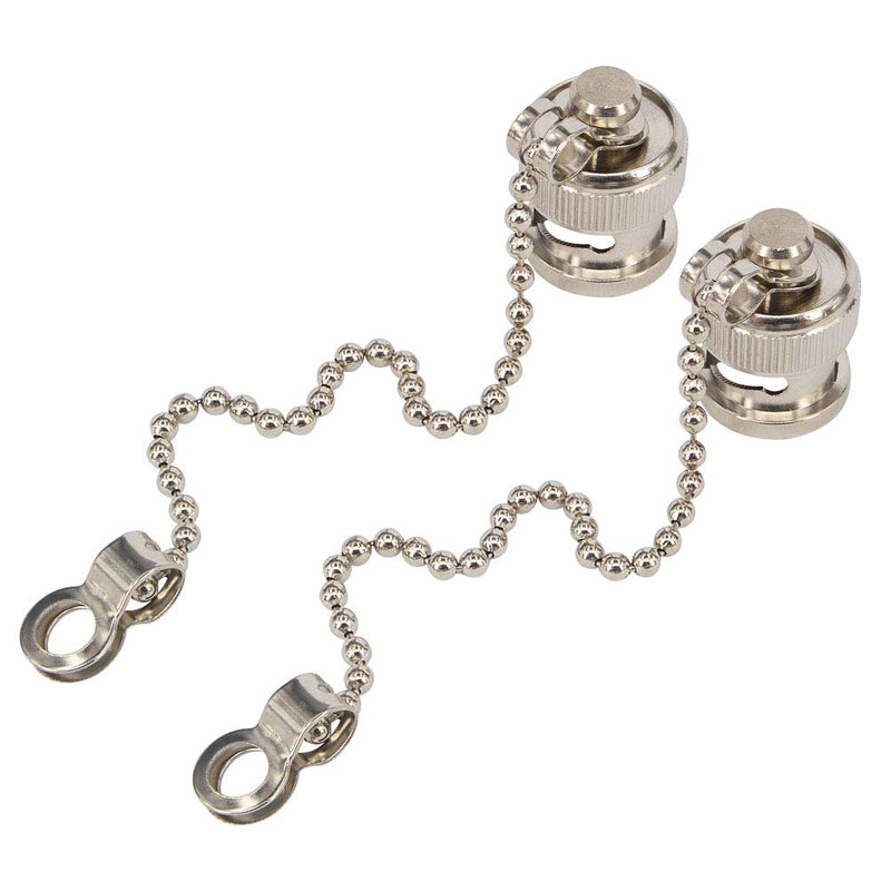BOOBRIE 5-Pack BNC Dust Cap Waterproof Protective Cover with Chain BNC Coax Cap for BNC Female Jack Connector RF Coaxial Adapter Nickel-Plated