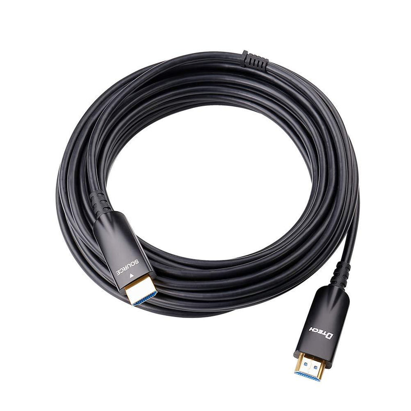 DTECH 25ft Fiber Optic HDMI Cable 4K 30Hz 1080p 60hz HD Video 3D ARC HDCP CEC High Speed Long Cord for Computer Monitor TV Projector (25 Feet, Black)