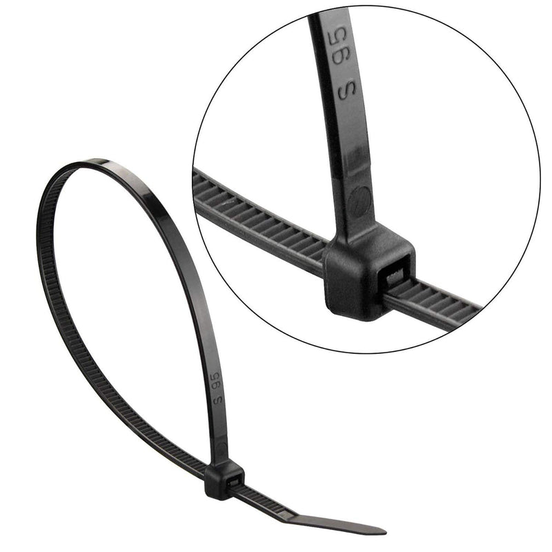 Superun Black Zip Ties 4 Inch, 18 Lbs Tensile Strength Wire Ties (Industrial Grade Cable Ties) Pack of 100