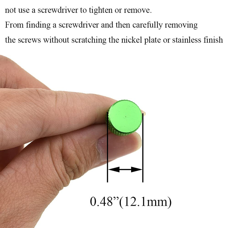 Hahiyo Anodized Aluminum Thumbscrews 6#-32 Thread Size Large Knurled Head Cage Mounts Hand Tighten Easy to Grip and Turn Not Damage Inside Sturdy for Computer Case PCI Slot Motherboard Green 10pcs 6#-32-Green-10Pieces