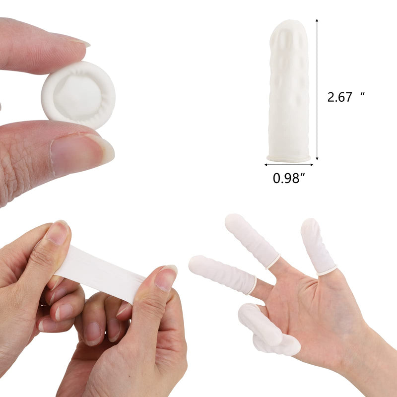 400 Count Latex Finger Cots Medium Fingertip Gloves Disposable Finger Rubber Tips Protector Anti-Static