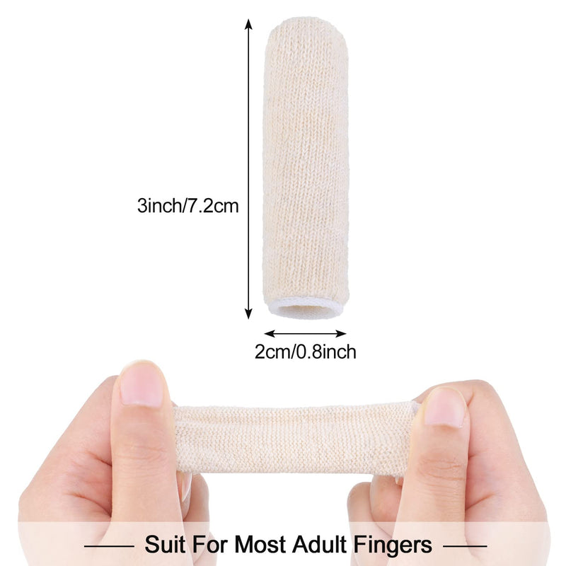 50 Pieces Cotton Finger Cots, Finger Toe Sleeves, Thumb Protector, Fingertips Protective, Cushion, Moisture Wicking (7.6 cm/ 3 Inch) (7.6 cm/ 3 Inch) 7.6 cm/ 3 Inch